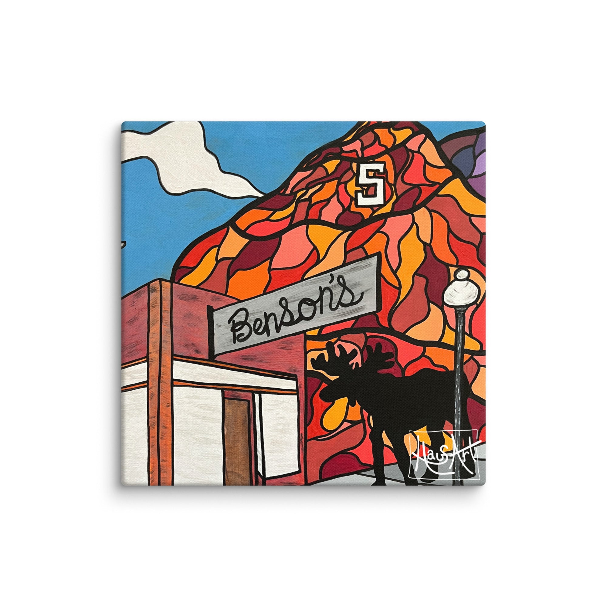 Canvas Mountain Wall Art Print - Benson's & S Mountain-14″×14″-HausArt-Salida-Colorado-Custom-Mountain-Wall-Art