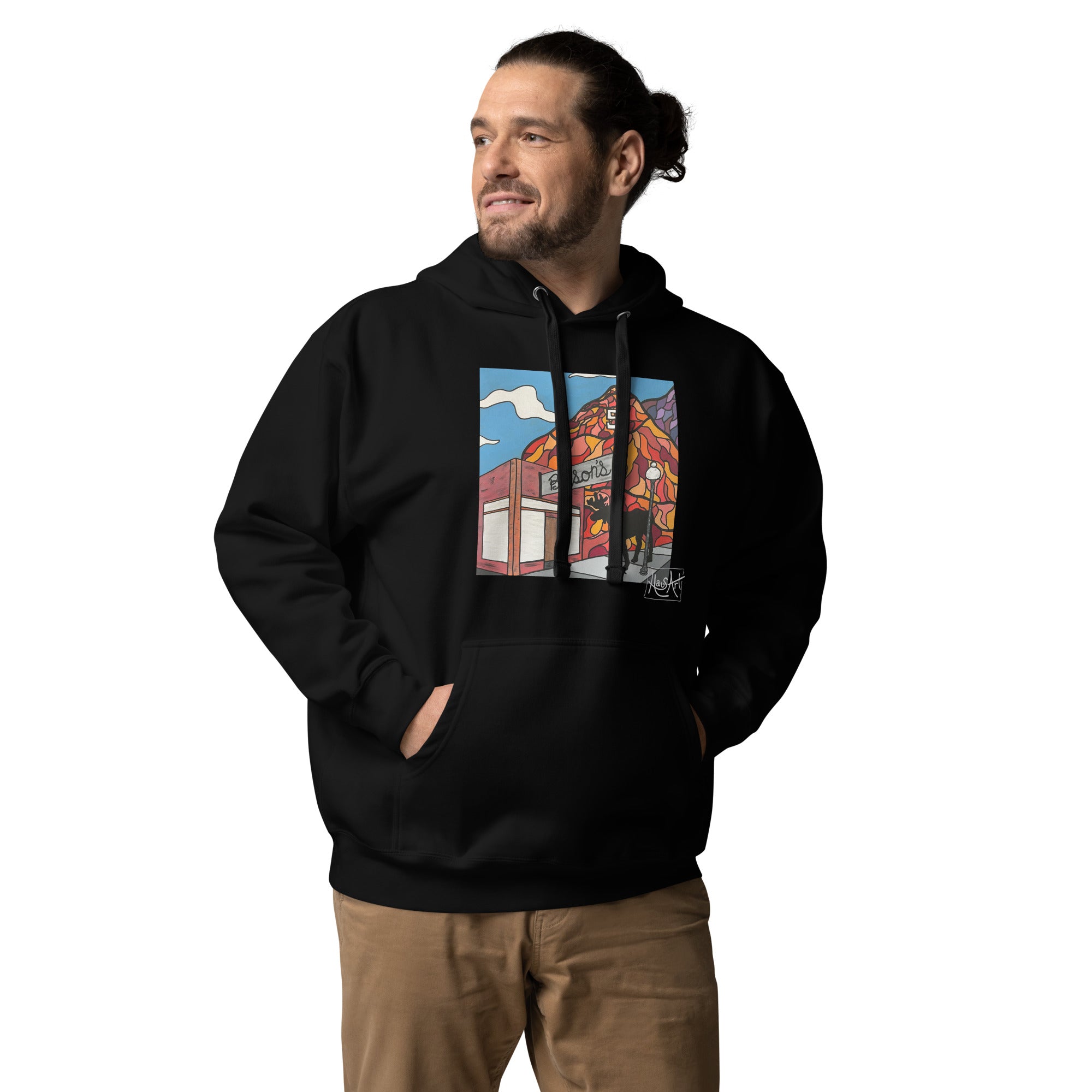 Unisex Hoodie - Benson's & S Mountain-Black-S-HausArt-Salida Colorado Custom Mountain Hoodie