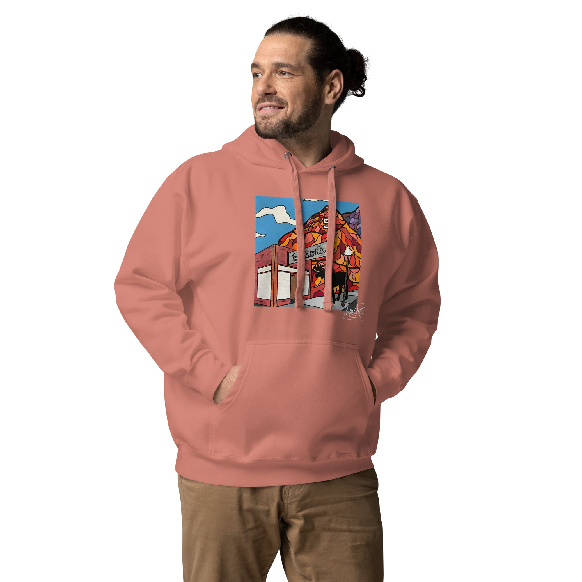 Unisex Hoodie - Benson's & S Mountain-Dusty Rose-S-HausArt-Salida Colorado Custom Mountain Hoodie