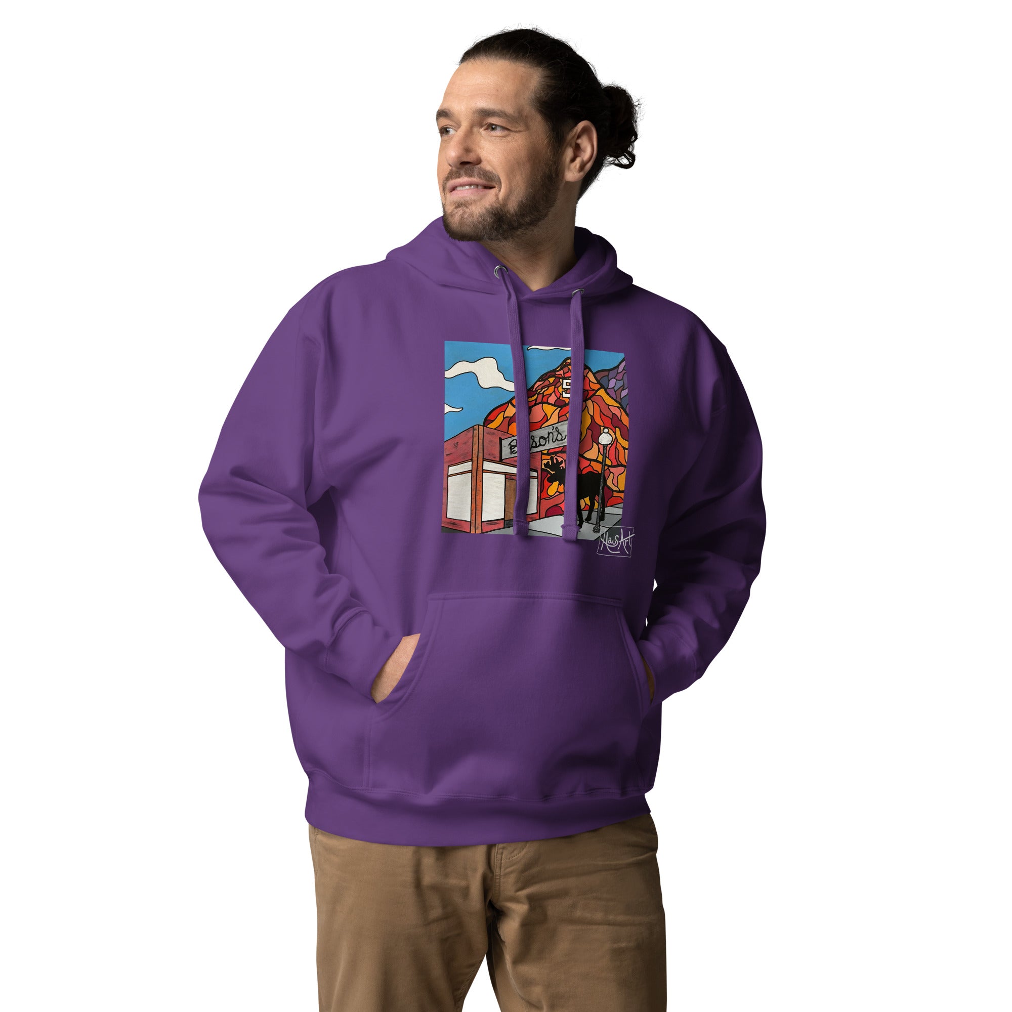 Unisex Hoodie - Benson's & S Mountain-Purple-S-HausArt-Salida Colorado Custom Mountain Hoodie