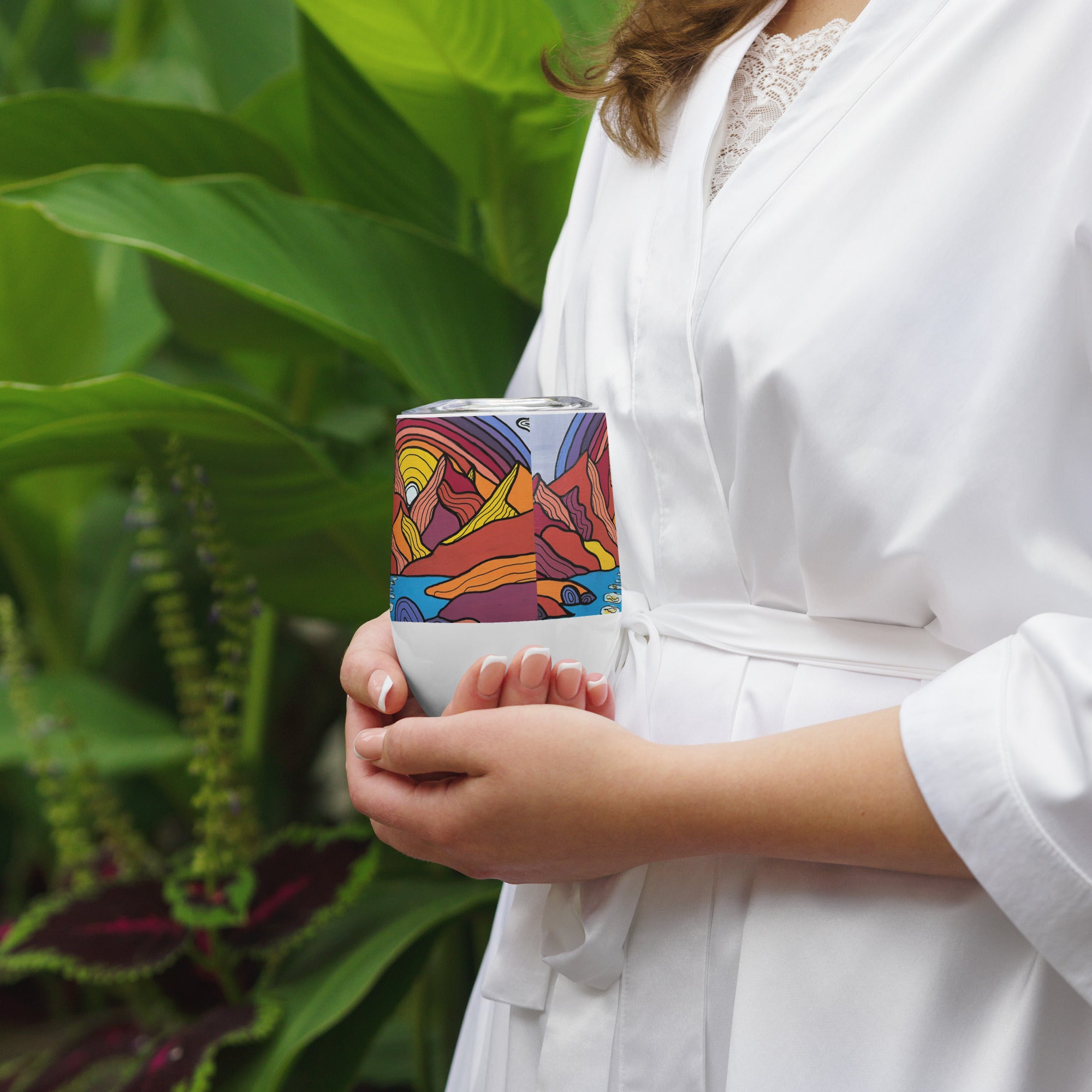 Wine tumbler - River & Mountains-HausArt-Salida-Colorado-Mountain-Drinkware-Mugs