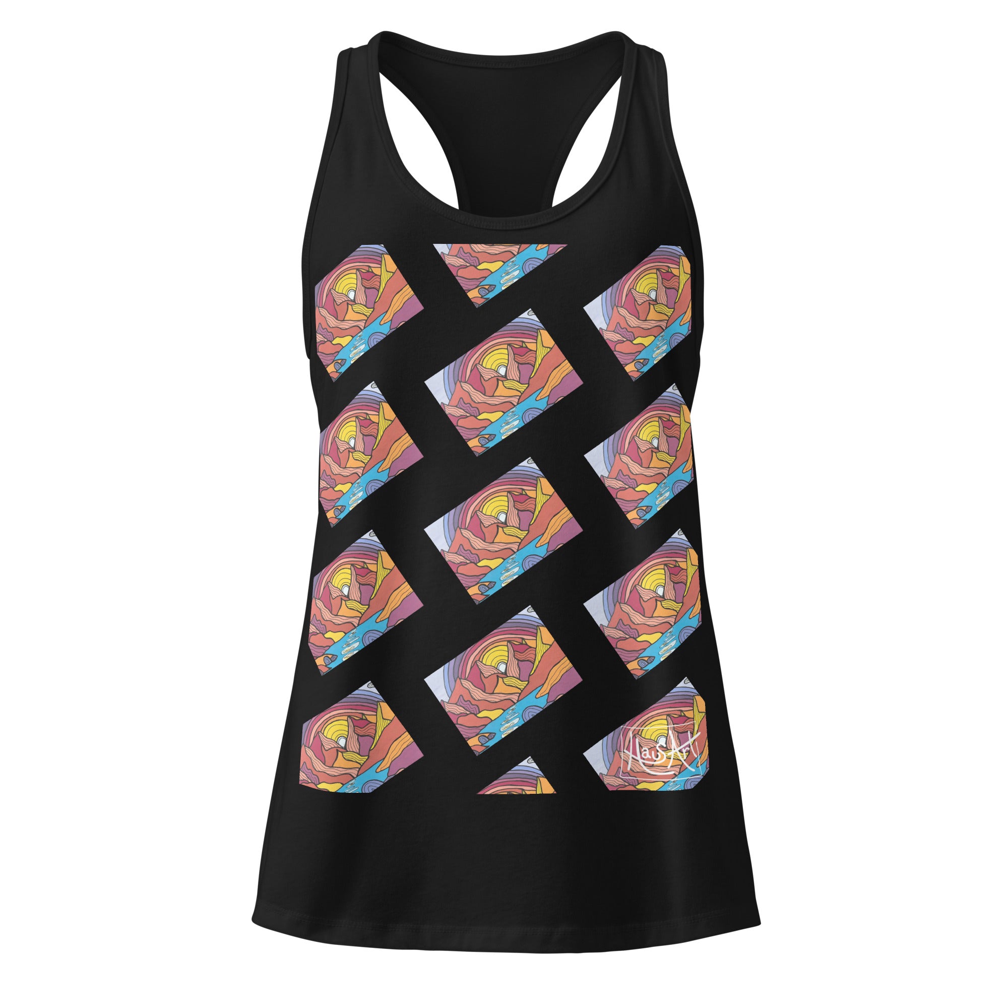 Women’s fitted racerback tank top-HausArt-Salida-Colorado-Custom-Mountain-Apparel