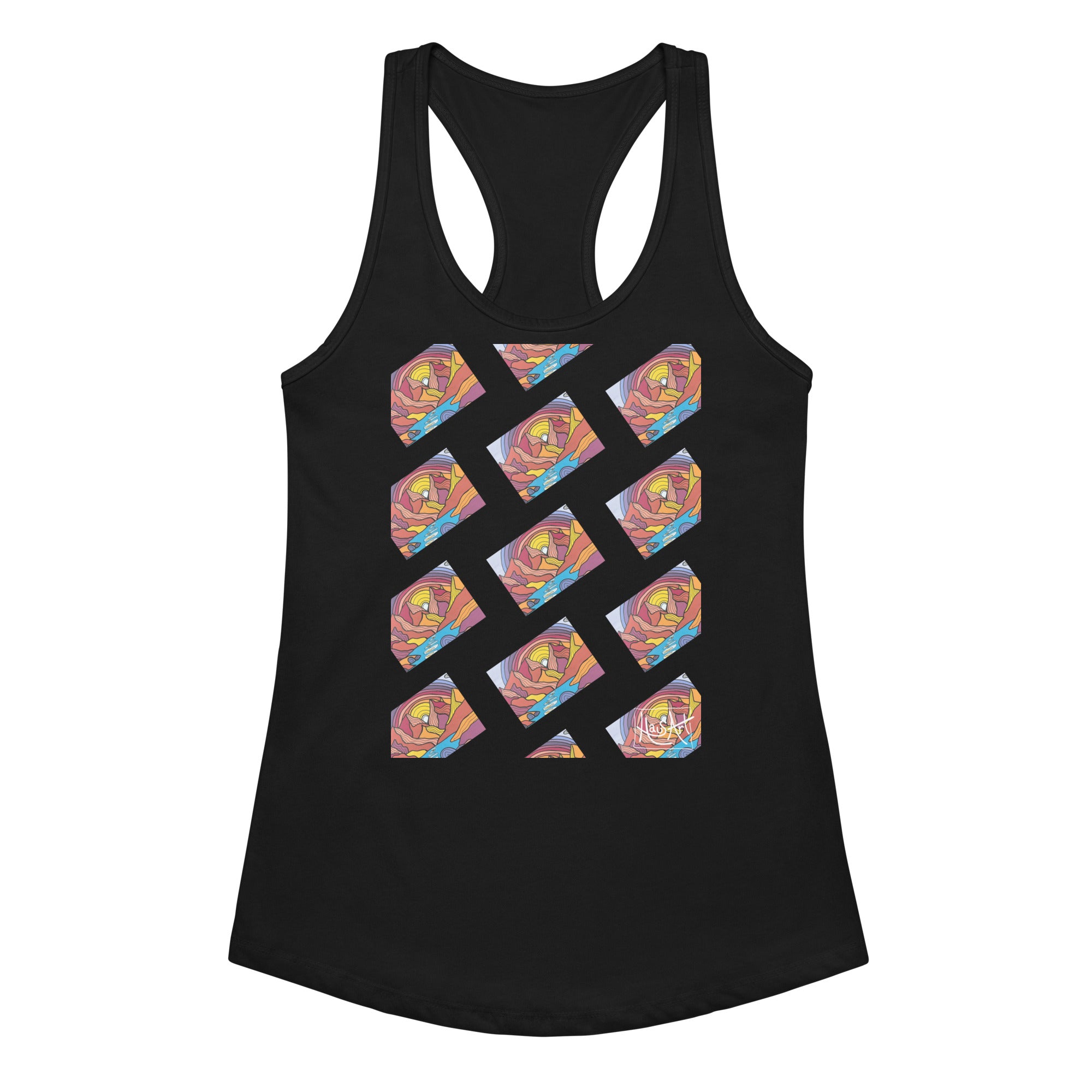Women’s fitted racerback tank top-HausArt-Salida-Colorado-Custom-Mountain-Apparel