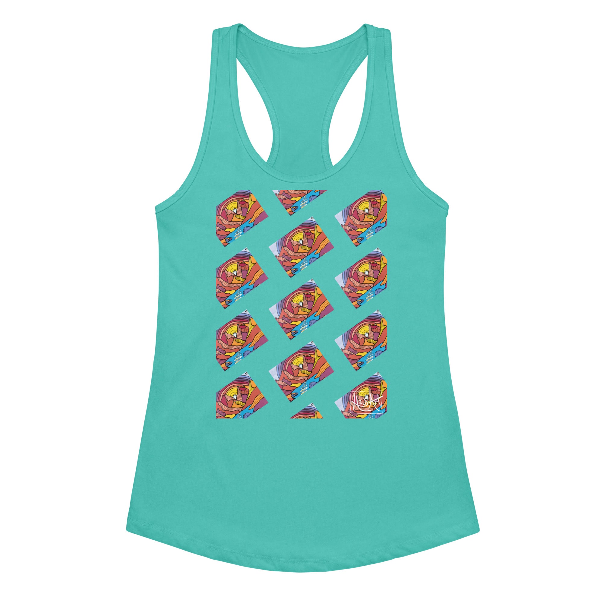 Women’s fitted racerback tank top-HausArt-Salida-Colorado-Custom-Mountain-Apparel